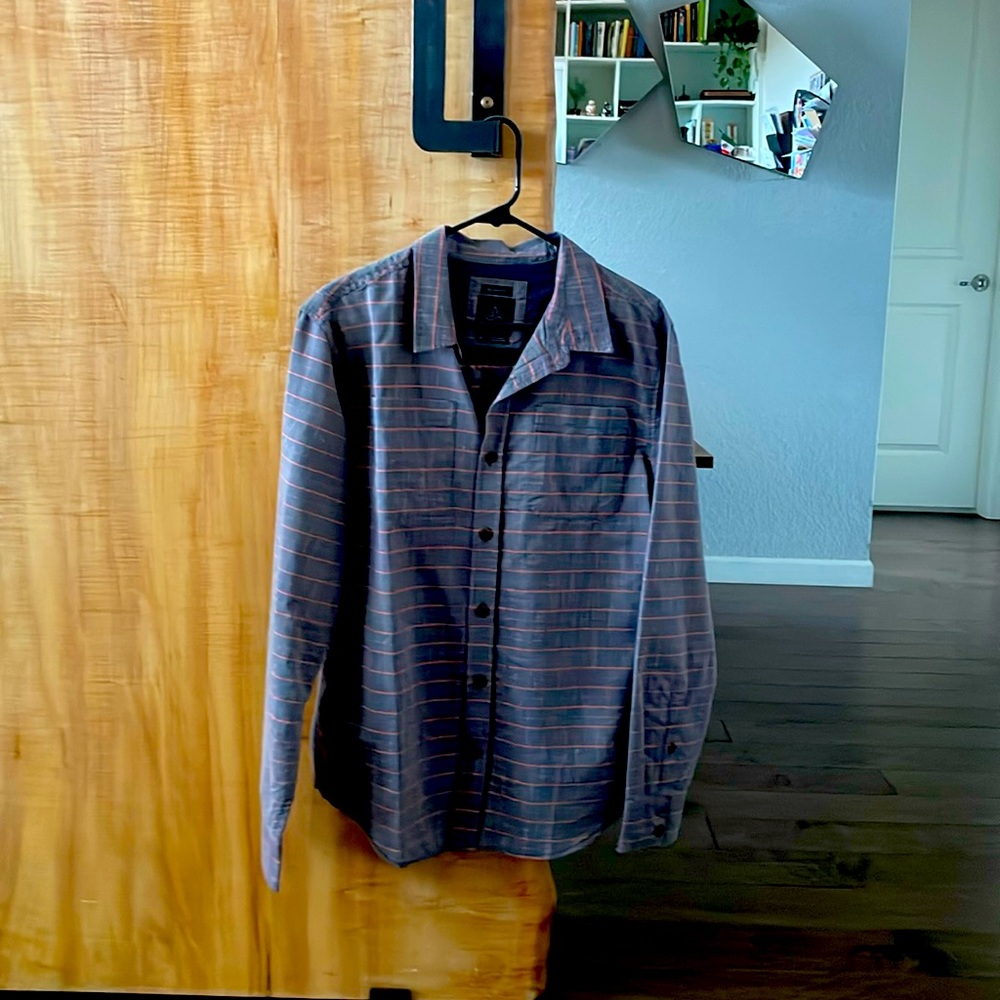 Prana pink lines shirt